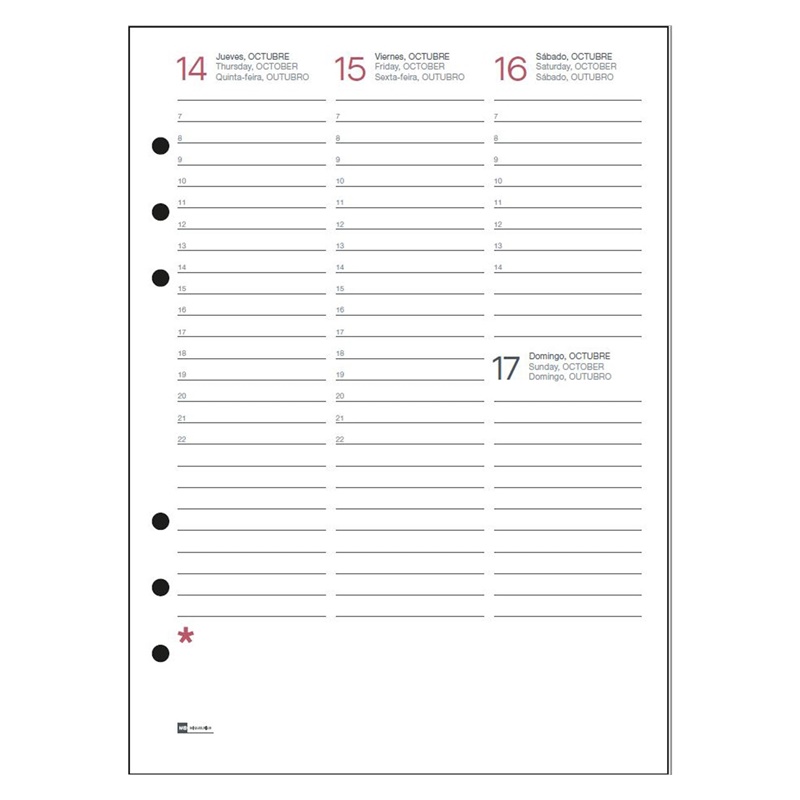 Recambio agenda 2023 miquelrius integral plus 155x213 semana vista vertical Material de