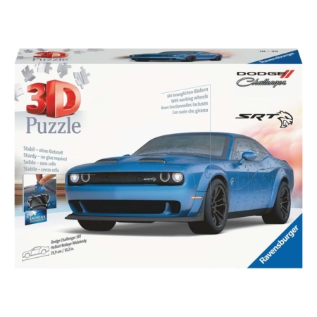 Puzzle 3D Dodge Challenger SRT azul 163 piezas