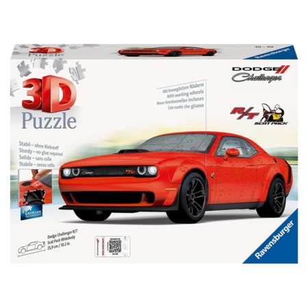 Puzzle 3D Dodge Challenger RT rojo 108 piezas