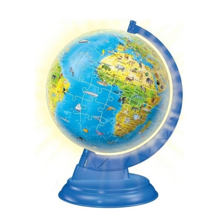 Puzzle 3D globo geográfico con luz 180 piezas