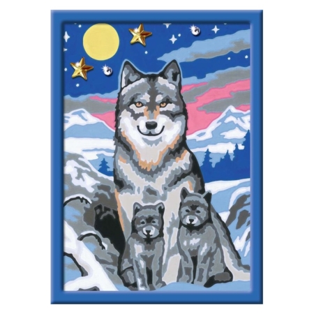 Pintar por números Lobos a la luz de la luna