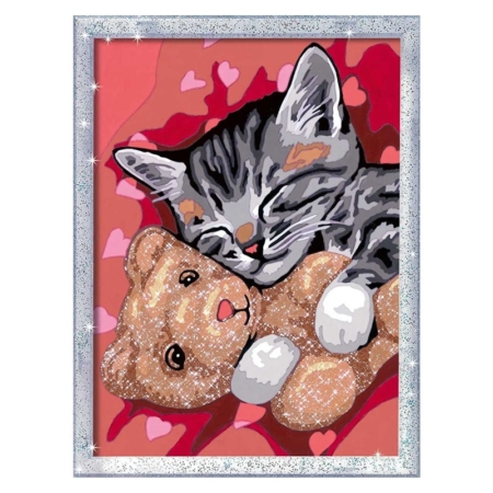 Pintar por números Gatito y su osito