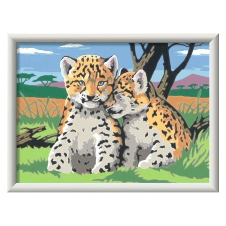 Pintar por números Cachorros de leopardo