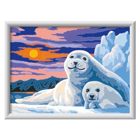 Pintar por números Focas en el hielo