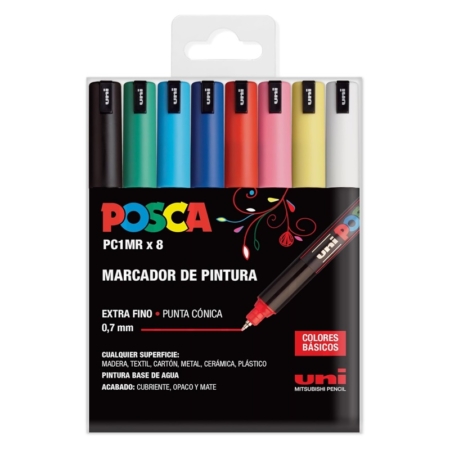 Estuche de 8 rotuladores Posca PC-1MR Basic