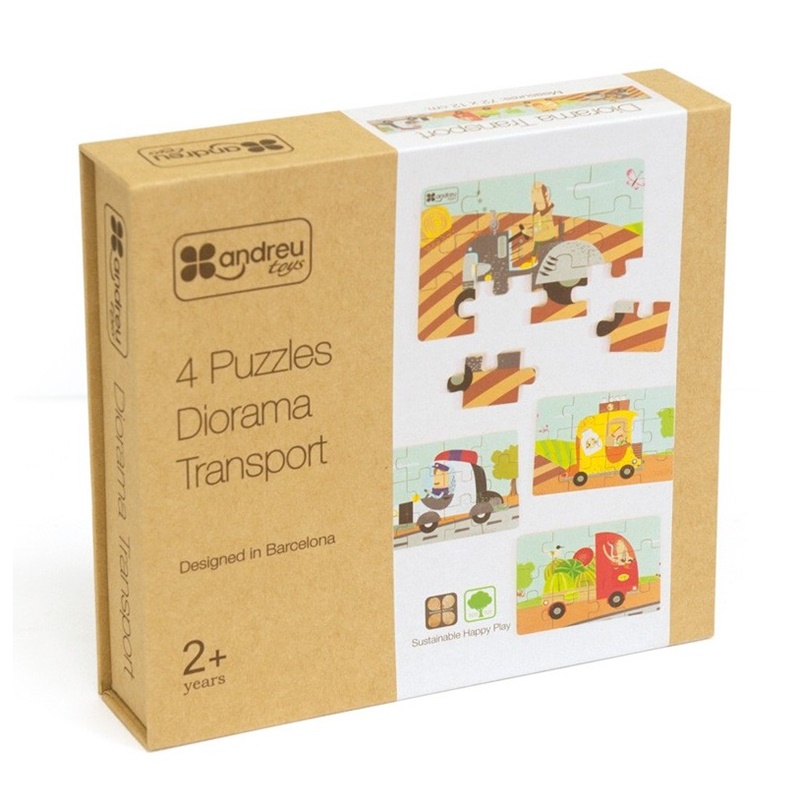 Puzzle diorama Transporte 4x12 piezas