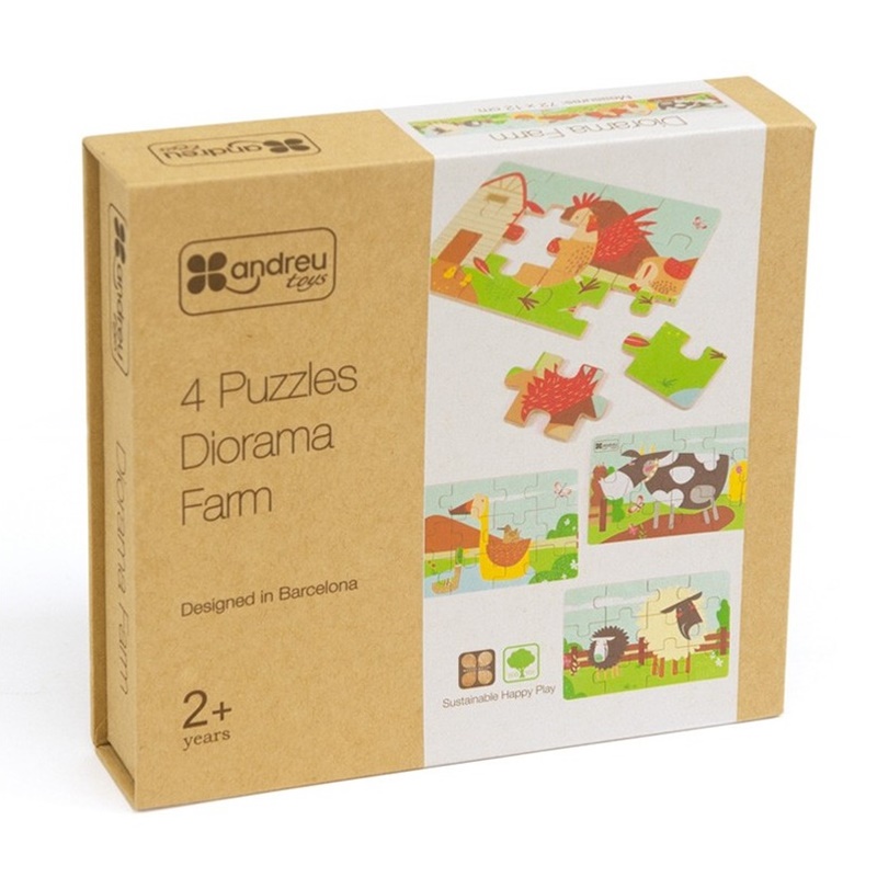 Puzzle diorama Granja 4x12 piezas