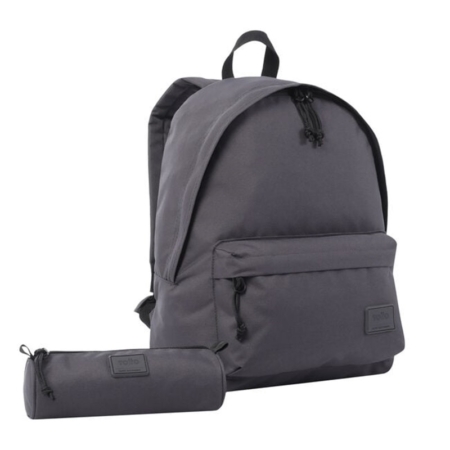 Pack mochila + estuche Totto Kalex color gris