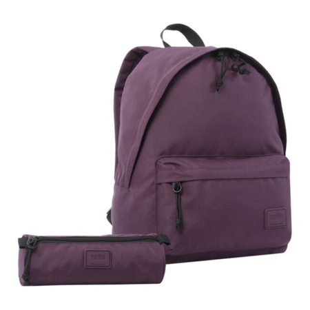 Pack mochila + estuche  Totto Kalex color morado