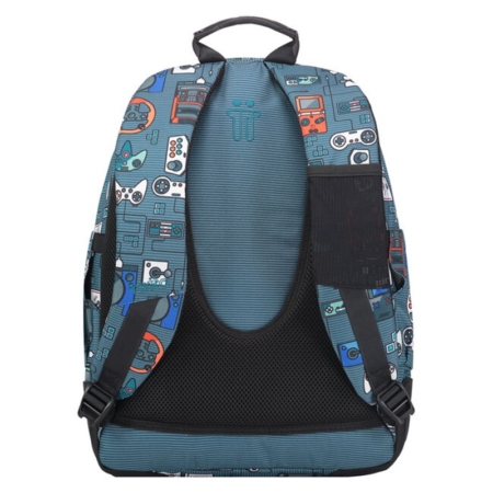 Mochila escolar Totto Crayoles gris y videoconsolas