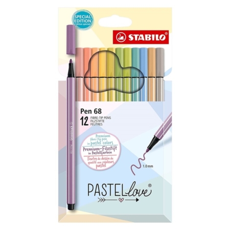 Estuche de 12 rotuladores Stabilo Pen 68 Pastel Love