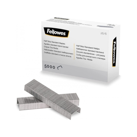 Caja de 5000 grapas galvanizadas Fellowes 26/6