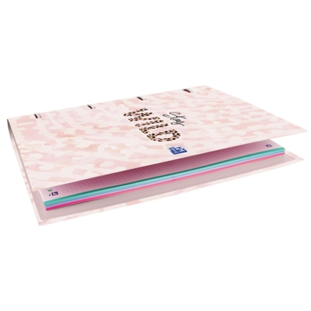 Carpebloc Europeanbinder de 4 anillas A4+ con recambio cuadriculado 5x5 mm Animal Print