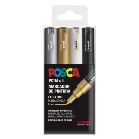 Estuche de 4 rotuladores Posca PC-1M GSWB