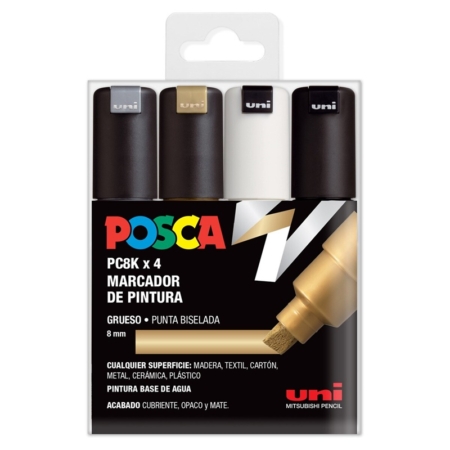 Estuche de 4 rotuladores Posca PC-8K GSWB