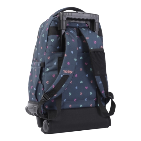 Mochila escolar con ruedas Totto Renglones Corazones