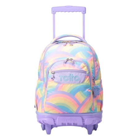 Mochila escolar con ruedas Totto Renglones Arcoíris