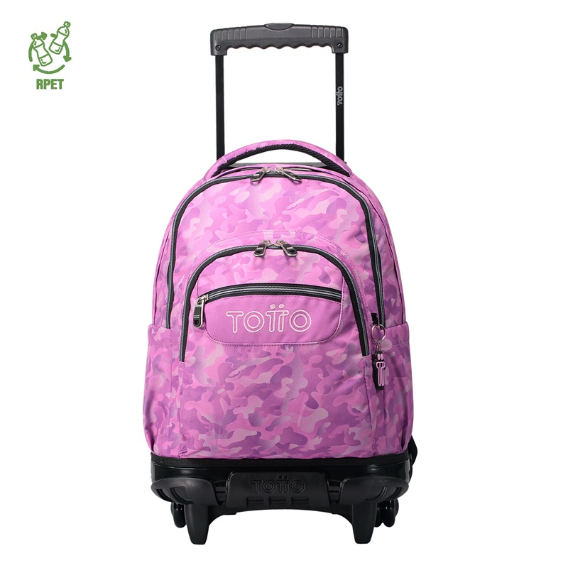 Mochila escolar con ruedas totto renglones camuflaje rosa - Material de  oficina, escolar y papelería