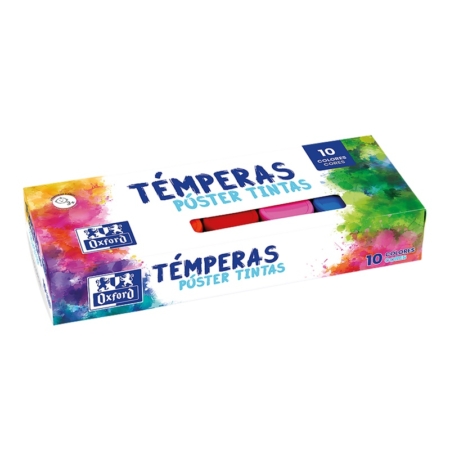 Caja de 10 botes de témpera Oxford 20 ml