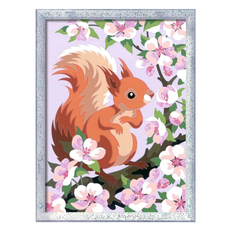 Pintar por números Ardilla con flores 2 Pintar por números Ardilla con flores