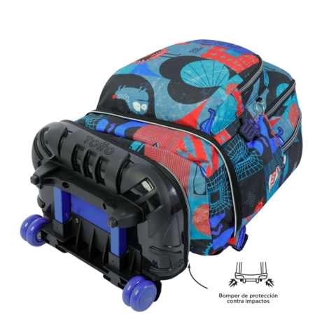 Mochila con carro desmontable Totto Tiza Cyber monstruos
