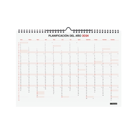 Calendario de pared 2023-2024 16 meses L mes vista neutro