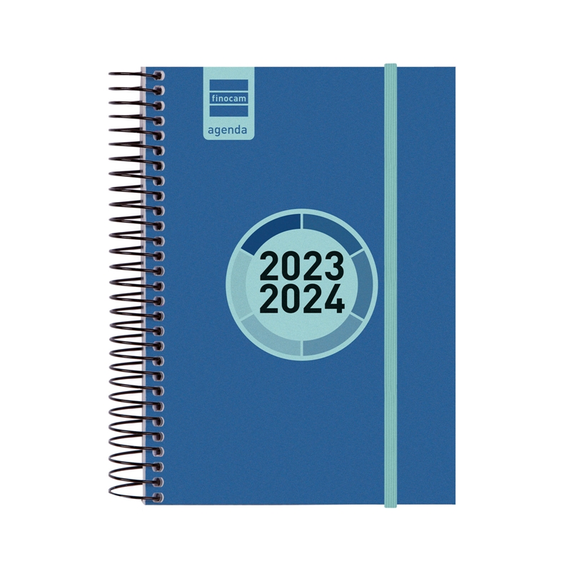 Agenda escolar 2023-2024 Finocam E8 1 día página Espir Label Azul cobalto