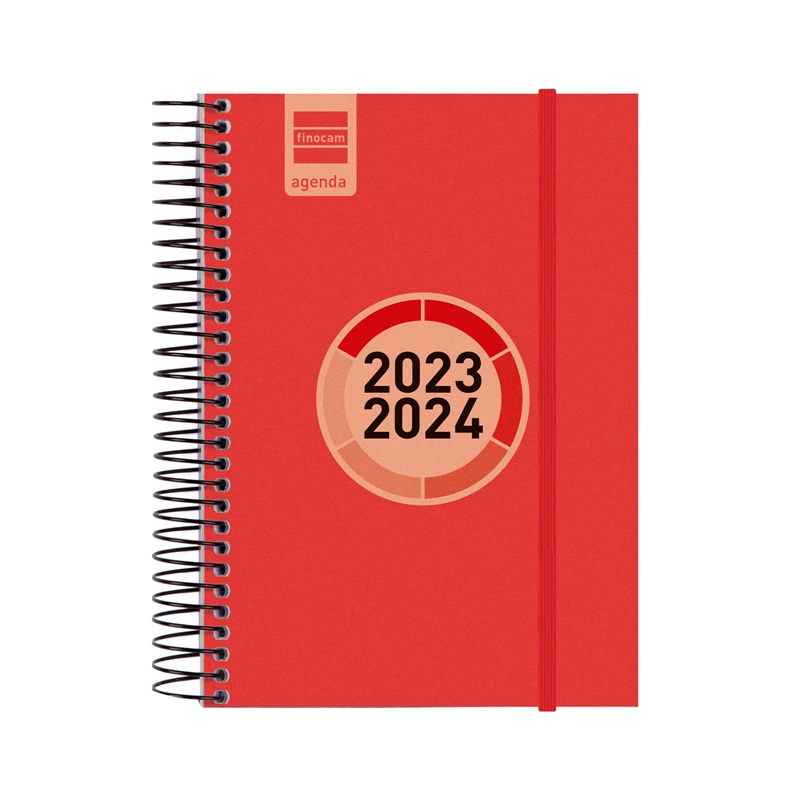 Agenda escolar 2023-2024 Finocam E8 1 día página Espir Label Rojo