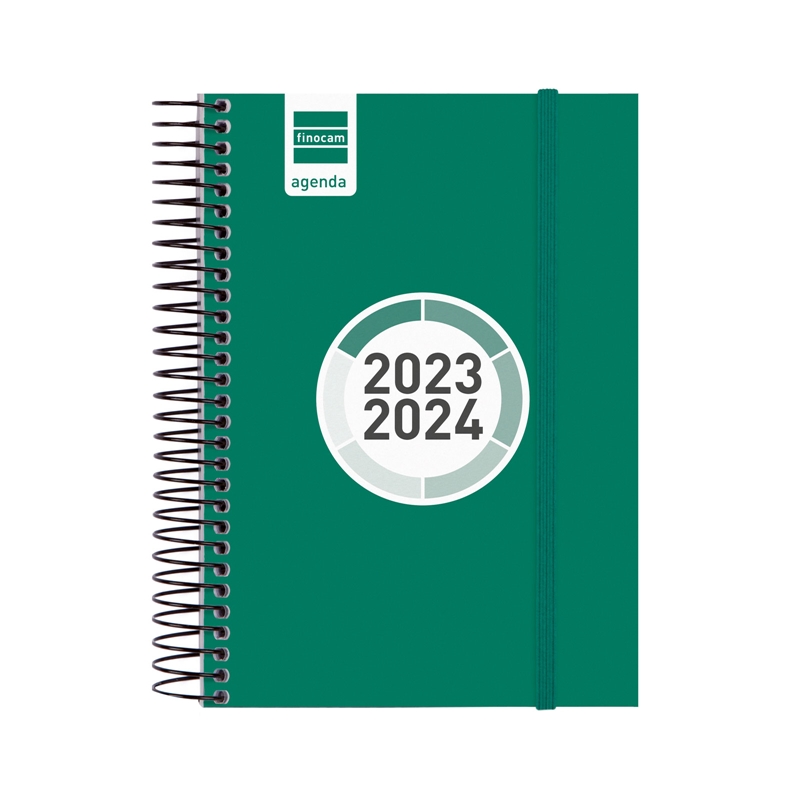 Agenda escolar 2023-2024 Finocam E8 1 día página Espir Color Verde