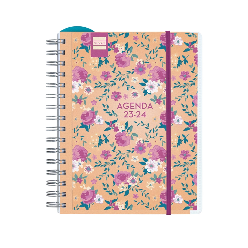Agenda docente 2023-2024 Finocam 4º semana vista Magistral personalizable Flowers