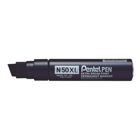 Blíster de 1 rotulador permanente de punta biselada Pentel Pen N50XL negro
