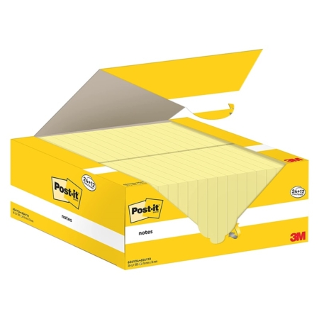 Caja de 24+12 tacos de notas adhesivas Post-It 654 76 x 76 mm