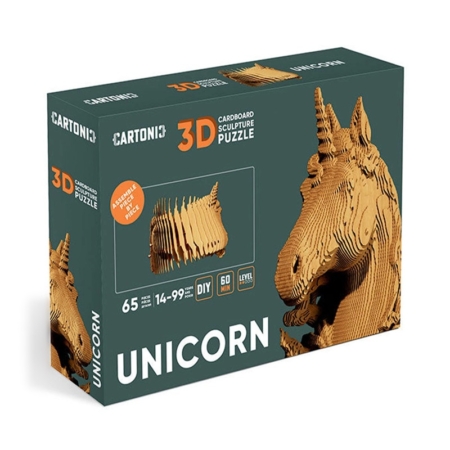 Puzzle 3D de cartón Unicornio 65 piezas