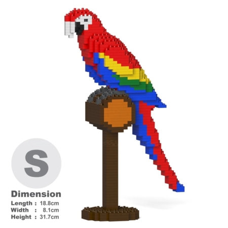 Bloques de construcción Jekca guacamayo escarlata pequeño