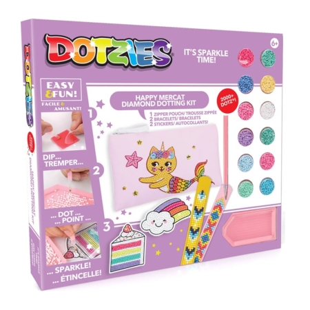 Set para pintar con diamantes Diamond Dotz gato-sirena feliz