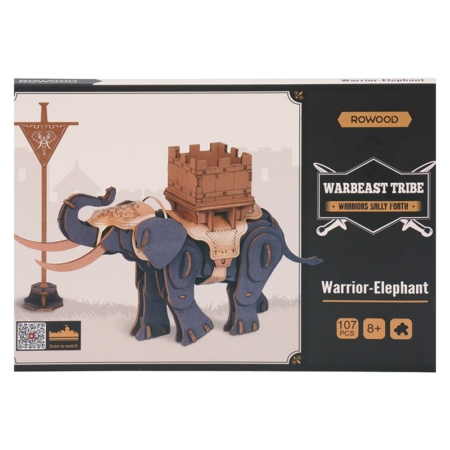 Puzzle 3D de madera Warrior elephant