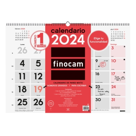 Calendario de pared 2024 Finocam mixto XL