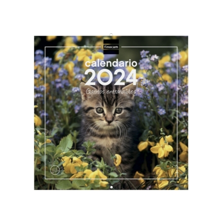 Calendario de pared 2024 Finocam 30x30 gatitos