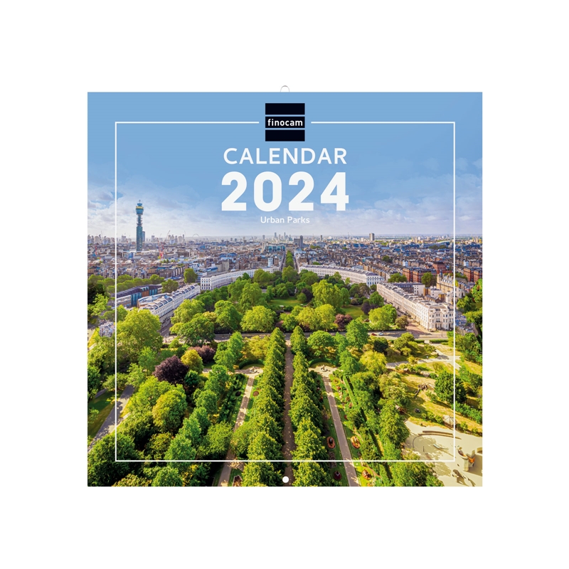 Calendario de pared 2024 Finocam internacional 30x30 parks