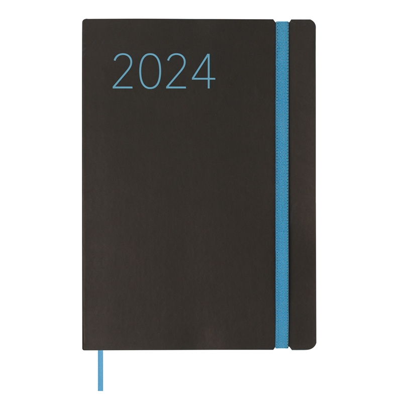 Agenda 2024 Finocam Lisa FA5 día página negro