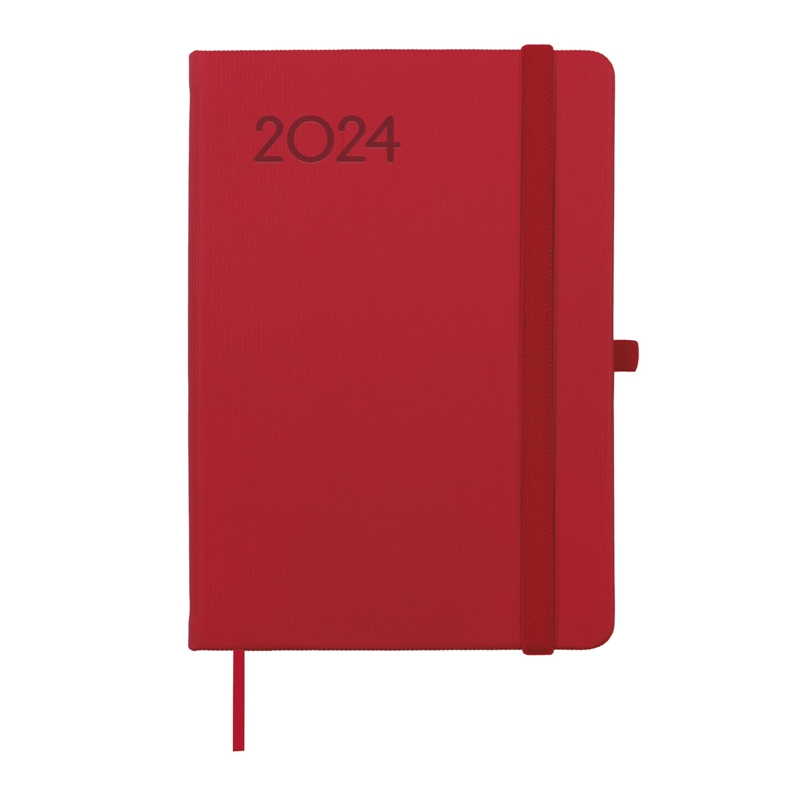 Agenda 2024 Finocam Textura M4 día página rojo