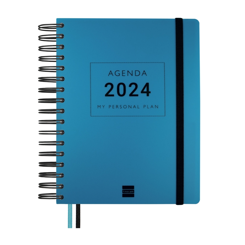 Agenda 2024 Finocam Tempus 1/4 día página azul