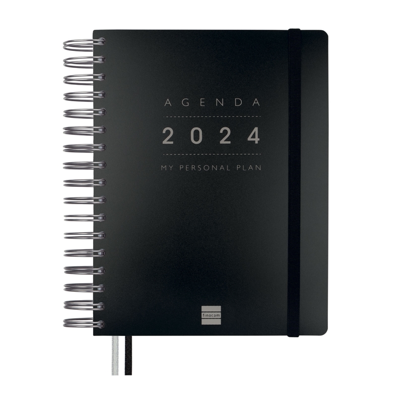 Agenda 2024 Finocam Tempus 1/4 día página negro