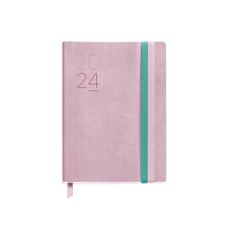Agenda 2024 Miquelrius Journal 122 x 168 mm semana vista pastel flexible rosa