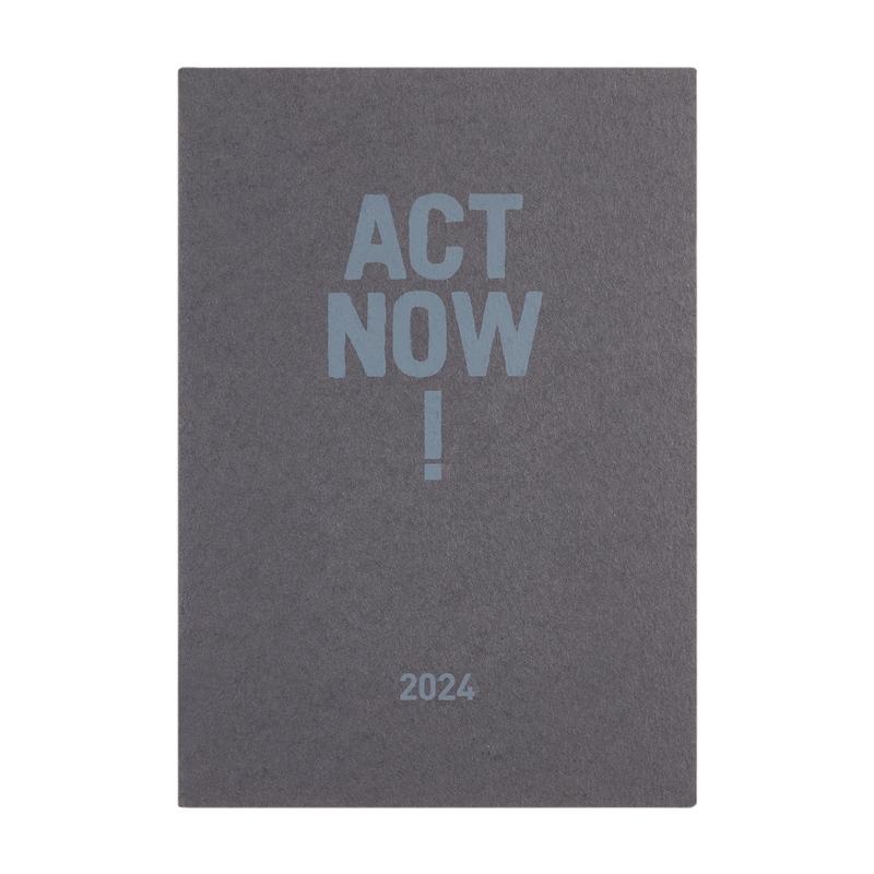 Agenda 2024 Miquelrius Plus 155 x 213 mm día página Act now gris Ecoalf