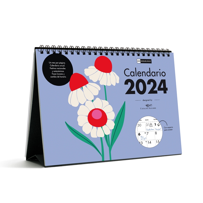 Calendario de sobremesa 2024 Miquelrius A5 Flores