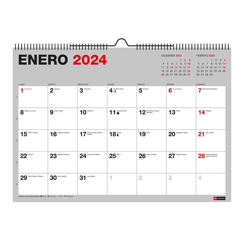 Calendario de pared 2024 Miquelrius A3 para escribir basic
