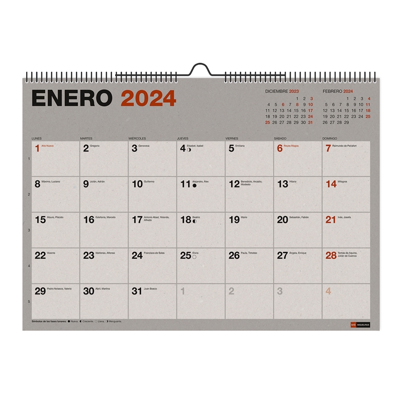Calendario de pared 2024 Miquelrius A3 recycled