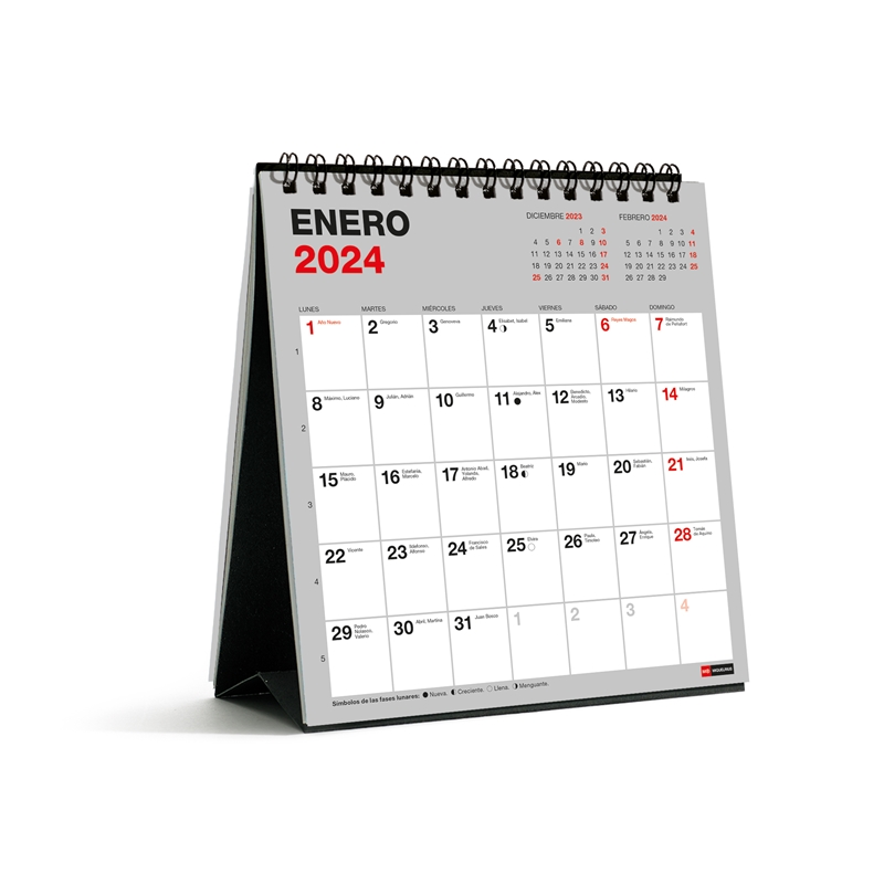 Calendario de sobremesa 2024 Miquelrius 14x15 cm para escribir basic