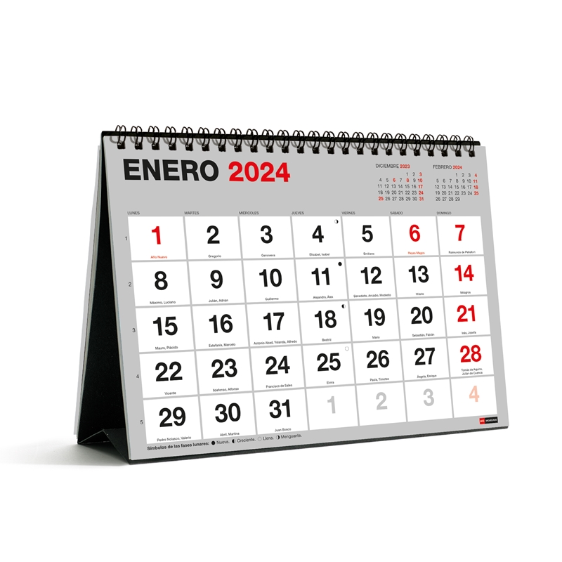 Calendario de sobremesa 2024 Miquelrius A5 números grandes basic